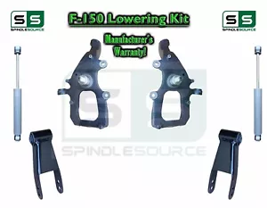 2" / 3" Drop Lowering Kit Spindles Shackles+SHOCKS FOR 04 - 08 Ford F-150 2WD - Bild 1 von 1