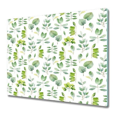 Vidrio Inducción Cerámica Placa Cubierta Encimera Ahorrador Acuarela Hojas Verde 60x52 Foto 1 de 4