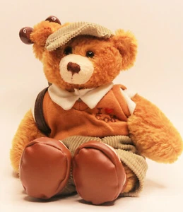 2006 Plushland Plush Beanie 9" Golden Brown I Love Golf Bear Golf Bag & Clubs - Picture 1 of 8