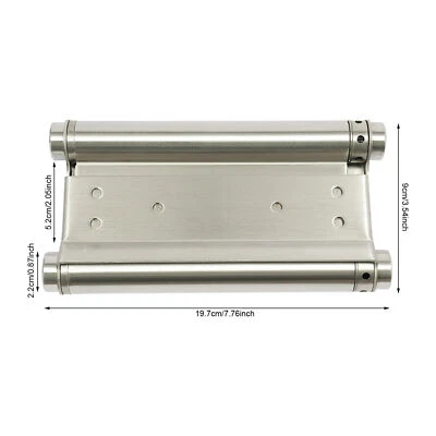 2 PCS Stainless Steel Cafe Saloon Door Self Closing Double Action Spring Hinges - Image 1 of 4