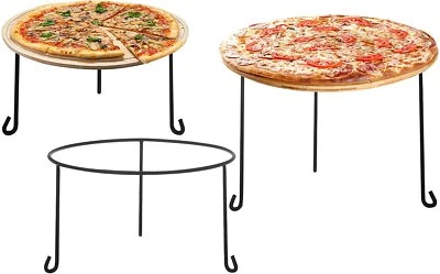 Estantes elevadores redondos de alambre de metal para pizza, soportes para servir de mesa para bandejas Foto 1 de 4