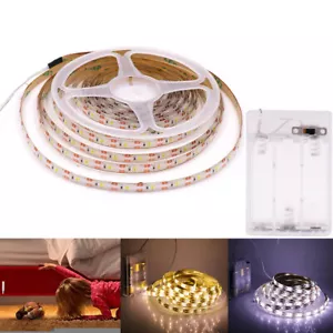 LED Battery Powered Strip Lights Flexible Tape Lamp TV Backlight Self Adhesive - Picture 1 of 12