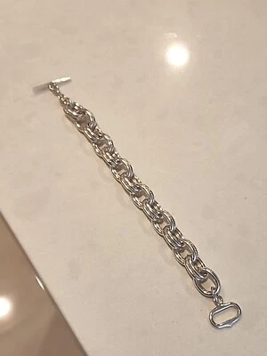 Vintage Designer Italian Large Rope Chain Sterling Silver Bracelet 7 1/2" - Image 1 of 4