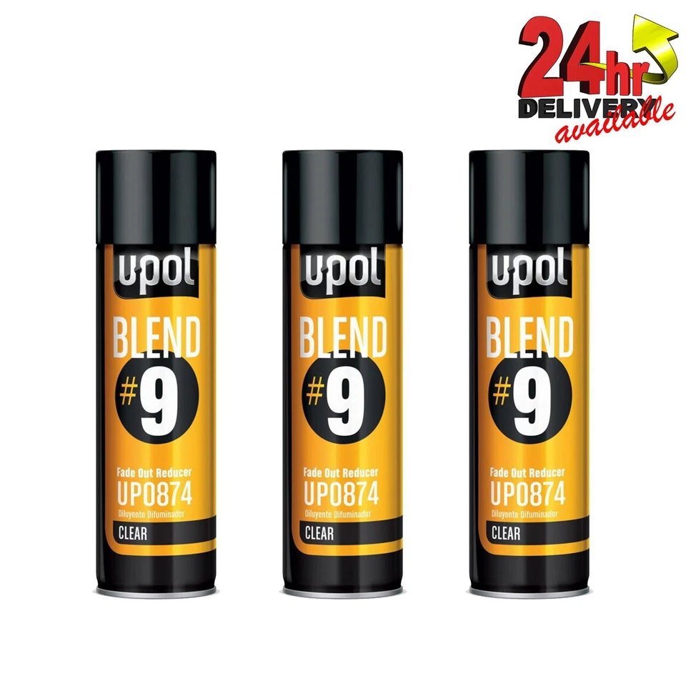 3 x U-Pol BLEND/AL #9 Transparente Desvanecimiento Mezcla Solvente 450 ml Aerosol Upol