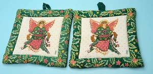 Pair angel themed holiday potholders - Picture 1 of 2