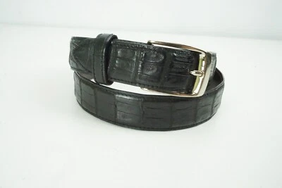 Cinturón Negro Tardini Genuino Caimán Cocodrilo Hecho en Italia Talla 30 Foto 1 de 4