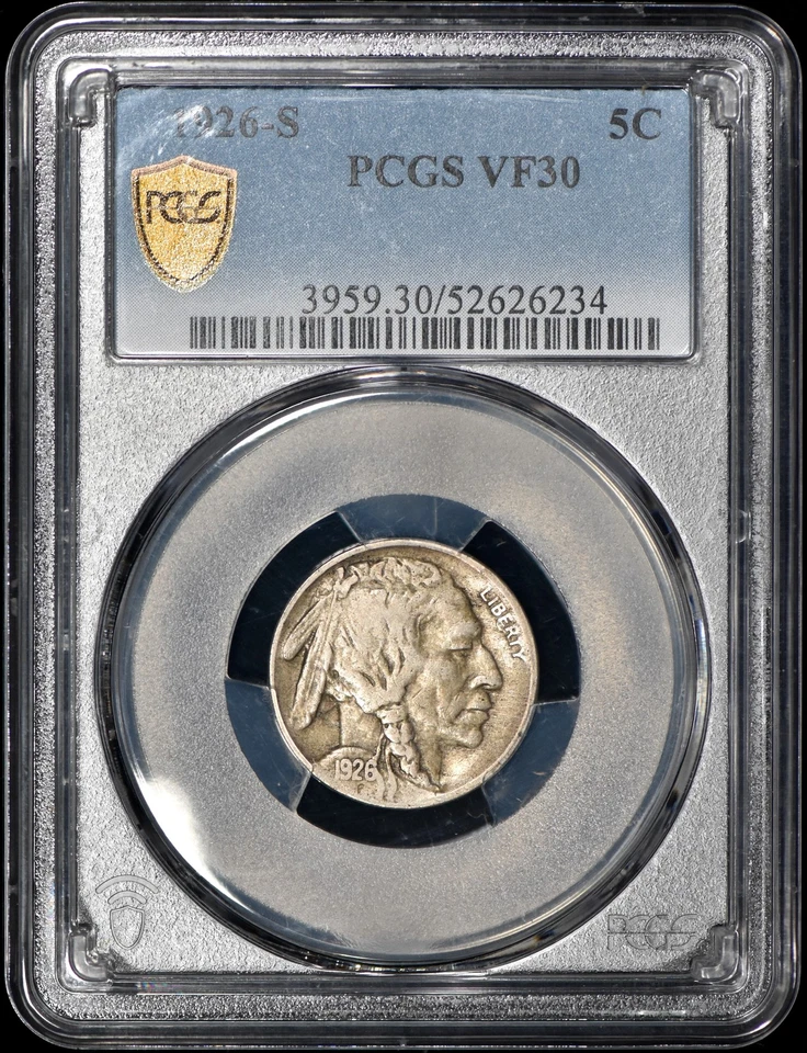 1926-S Buffalo Nickel 5c PCGS VF30 - Original! - Image 1 of 3