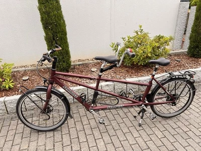 Schauff Fahrrad Tandem mit 14 Gang Rohloff Schaltung Diamant 51 / 45cm, Brombeer - Bild 1 von 4