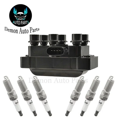 1pcs Ignition Coil and 6pcs Spark Plug For 1995-2000 Mazda B3000 3.0L V6 — 第 1/4 张图片