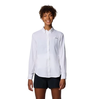 Camisa de pesca de manga larga Columbia PFG Tamiami II para mujer - blanca, 2X Foto 1 de 4