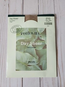 Fashion Bug Day transparente Strumpfhose Übergröße 5X 6X weich beige Sandalfuß - Bild 1 von 6
