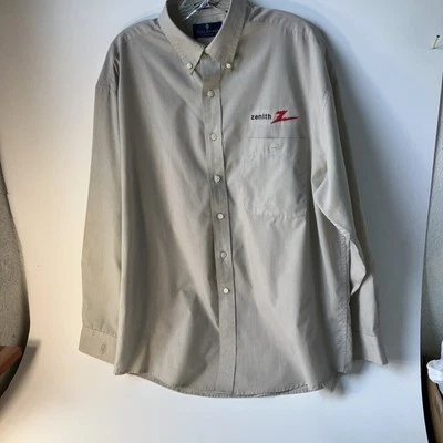 Camisa Bill Blass-de colección-para hombre-lg LS bronceada- "Zenith" + diseños de rayo rojo Foto 1 de 4