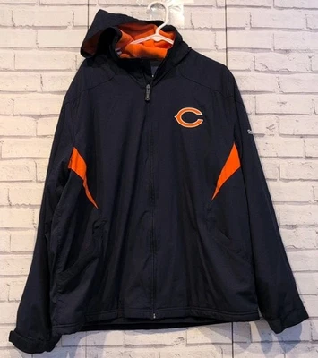 Reebok Chicago Bears Men's Size L Jacket Full Zip Pockets Fleece Lined Blue Logo - Image 1 of 4