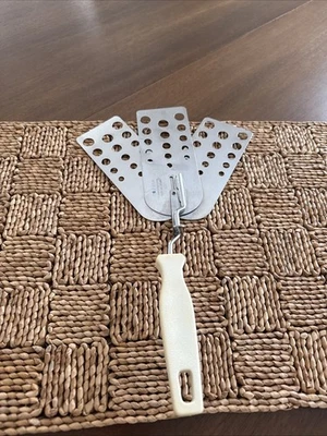 Vintage Expandable Triple 3 Blade Slotted Metal SPATULA  Fox Run - Image 1 of 4