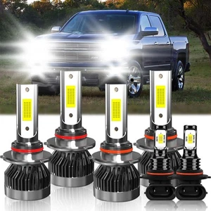 For Chevy Silverado 3500 2003-2006 LED Headlights High-Low Beam+Fog Light Bulb - Picture 1 of 11