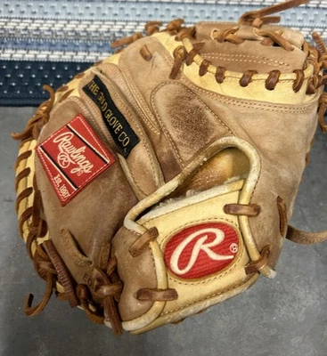 Guante de béisbol Rawlings de cuero negro para diestros Catcher’s Mitt D325BWCM 32,5 Foto 1 de 4