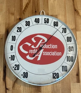 Vintage Production Credit Association Bauern Viehzüchter Werbung Thermometer Schild - Bild 1 von 24