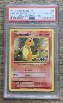 Pokemon Charmander Evolutions Toys R Us Cosmos Holo Promo #9 PSA 8 - Image 1 of 2
