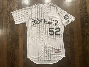2015 Majestic CHRIS RUSIN #52 Colorado Rockies Game Jersey Size 44 Photomatched - Picture 1 of 11