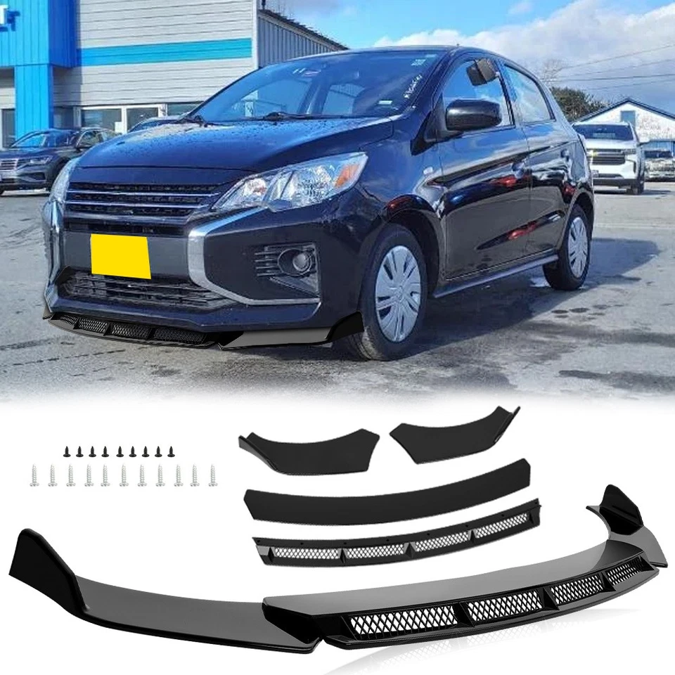 For Mitsubishi Mirage Front Bumper Lip Splitter Body Kits Chin Spoiler Glossy - Image 1 of 4