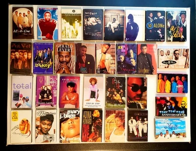 Cassettes 31 Singles black Male and Female Singers and Groups Cardboard Sleeves - Image 1 of 4