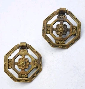 Antike Fallgriffe Schubladenzug Tür Kommode Griff Möbelbeschläge Paar  - Bild 1 von 9