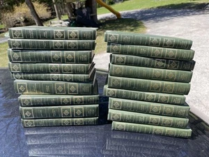 The Peebles Classic Library Lot of 18 Vintage Green Hardcovers Dickens Bunyan - Picture 1 of 11