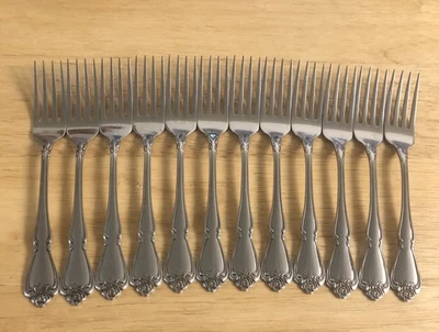 Oneida USA Arbor Rose Stainless Lot Of 12 Dinner Forks  FREE SHIPPING!!(L) - Image 1 of 4
