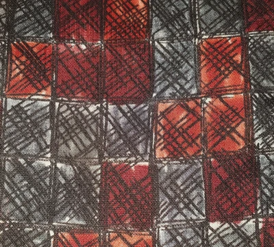 VINTAGE ASCOT ~ SAMMY ~ MENS WOMENS UNISEX TIE ~ RED & GRAY CUBES ~ 44" - Image 1 of 4