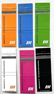 Braniff International Airlines Streichholzschachtelhüllen (6): VINTAGE orange blau limette + - Bild 1 von 8