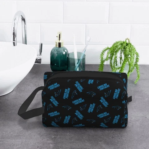Carolina Panthers Portable Storage Bag Travel Toiletries Bag Cosmetics Bag Cover
