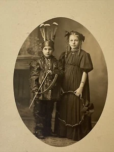 RARE RPPC White Children In Native American Costume Postcard - 1910 Halloween  - Picture 1 of 6
