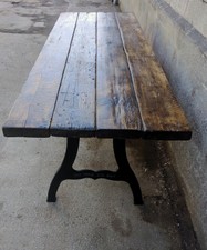 Handmade Cast Iron Kitchen Dining Tables Ebay Vintage Style Reclaimed 5ft Pine Dining Table On Cast Iron Legs