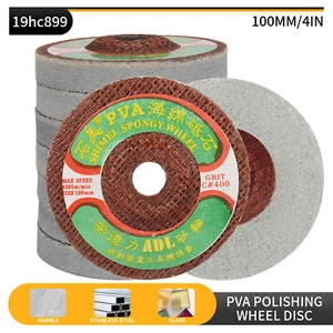 4" 100mm PVA Silicon Carbide Polishing Spong Wheel For Metal Stone Glass Marble - Picture 1 of 18