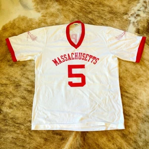 RARE Vintage CHAMPION UMASS Minutemen Amherst Lacrosse Game Worn Jersey 80s 90s - Picture 1 of 4