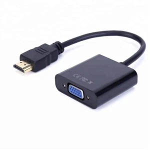 GOLD HDMI MALE TO VGA FEMALE CABLE WIRE LEAD ADAPTOR CONVERTER FOR PC TV MONITOR - Picture 1 of 6