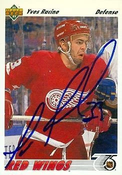 Yves Racine autographed Hockey Card (Detroit Red Wings) 1991 Upper Deck #498 - Image 1 of 1
