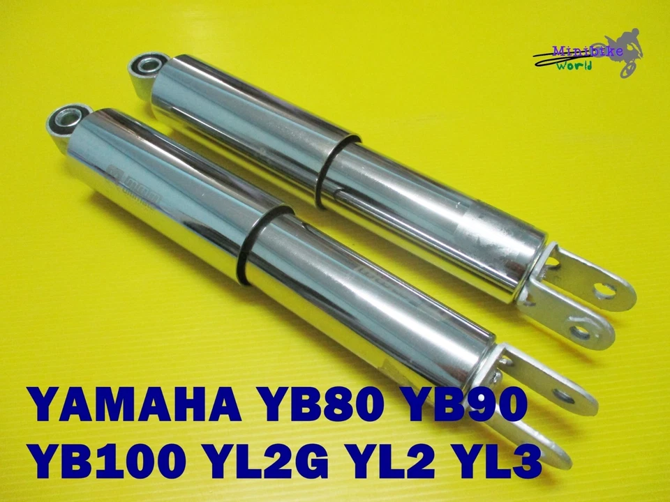 YAMAHA YL2 YL2G YB80 YB90 YB100 REAR SHOCK SET 290 mm."CHROME"  [mi3907] - Image 1 of 4