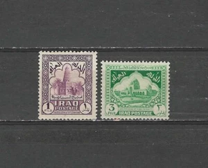 IRAQ , 1941/42 , MAUSOLEUMS , SET OF 2 STAMPS , PERF , VLH - Picture 1 of 1