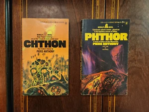 LOT OF 2 PIERS ANTHONY CHTHON & PHTHOR VINTAGE FANTASY PAPERBACKS VG/BETTER - Picture 1 of 3