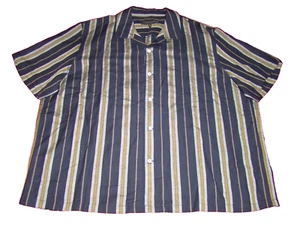 Rag & Bone Mens Size 2XL Silver Gold Blue Linen Blend Short Sleeve Button Shirt - Picture 1 of 7