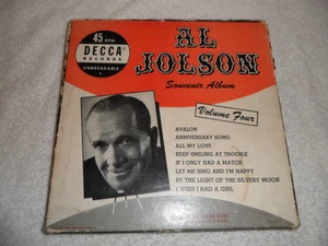 Al Jolson souvenir album volume 4- 45rpm 7" 4 record box set Decca records GC - Picture 1 of 5
