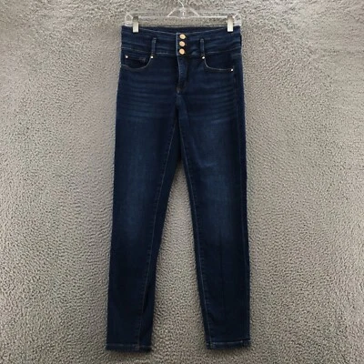 Ann Taylor Skinny Jeans Womens 4 (actual 29x28) Blue Dark Wash Denim 5 Pockets - Image 1 of 4