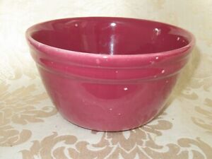 Vintage Fowler Ware Australia Pottery Mixing Pudding Bowl No 24 Maroon Glaze
