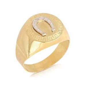 Men's Ring Gold 18 Carat With Horseshoe - Picture 1 of 1