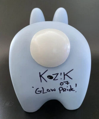Frank Kozik SIGNED Kidrobot 10" GID Blue Smorkin' Labbit INSC AUTOGRAPHED Pride - Image 1 of 4