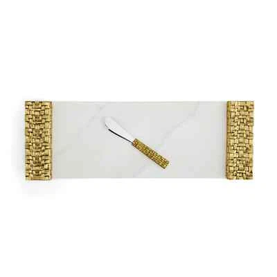 Michael Aram Palm Tree Leaves Collection Cheese Board W/Spreader, Bag, - Image 1 of 4