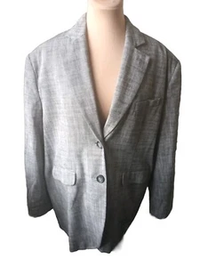 Topshop Grey White Blazer Cotton Lightweight Single Breasted Lined Size 12 B16 - Picture 1 of 19