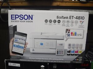 *NEW* Epson EcoTank All-in-One Color Printer, Scanner, Copier, White, ET-4810