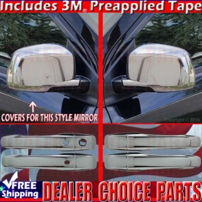 For 2011-2018 Dodge Journey CHROME Door Handle COVERS No PSK w/SMT+Mirror COVERS - Imagem 1 de 2